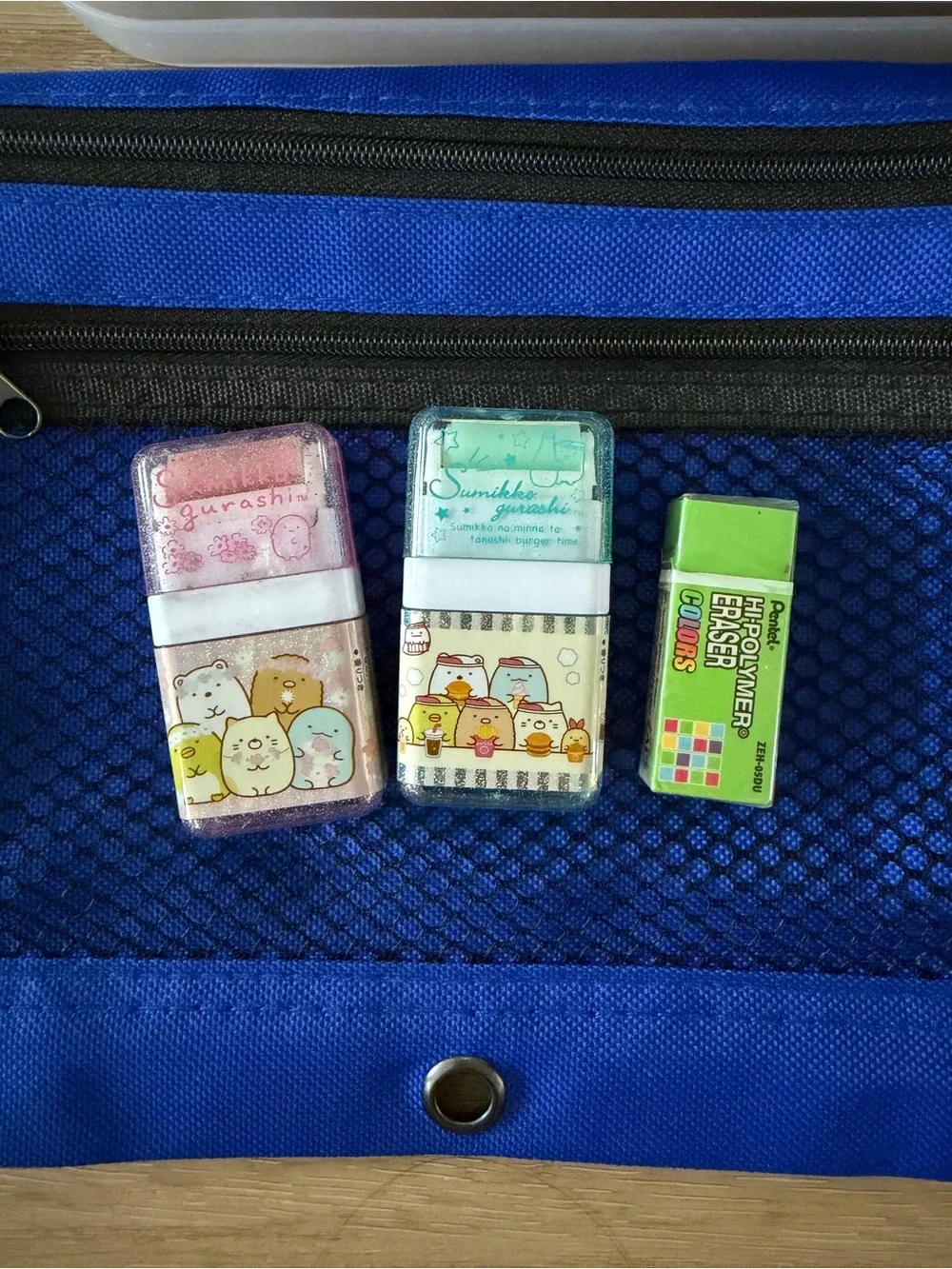 Used crayons, bin, Hello Kitty bundle, new erasers